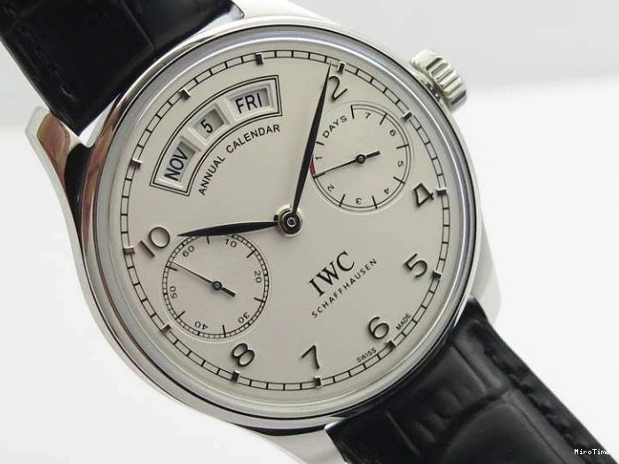 MIROTIME 0208 SportInspired Portuguese Real PR Real Annual Calendar IW503501 YLF 1:1 Best Edition White Dial On Leather Strap A 7241